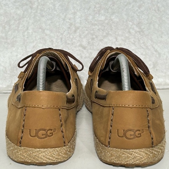 Ugg Womens Tan Nubuck Leather Moccasin Espadrille Slip On Tylin Shoes SZ US 10 - Picture 4 of 12